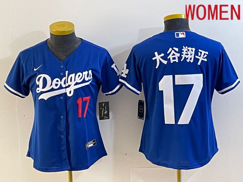 Women Los Angeles Dodgers 17 Ohtani Blue Nike Game MLB Jersey style 7